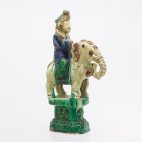 Chinese Ceramic Figure on Elephant