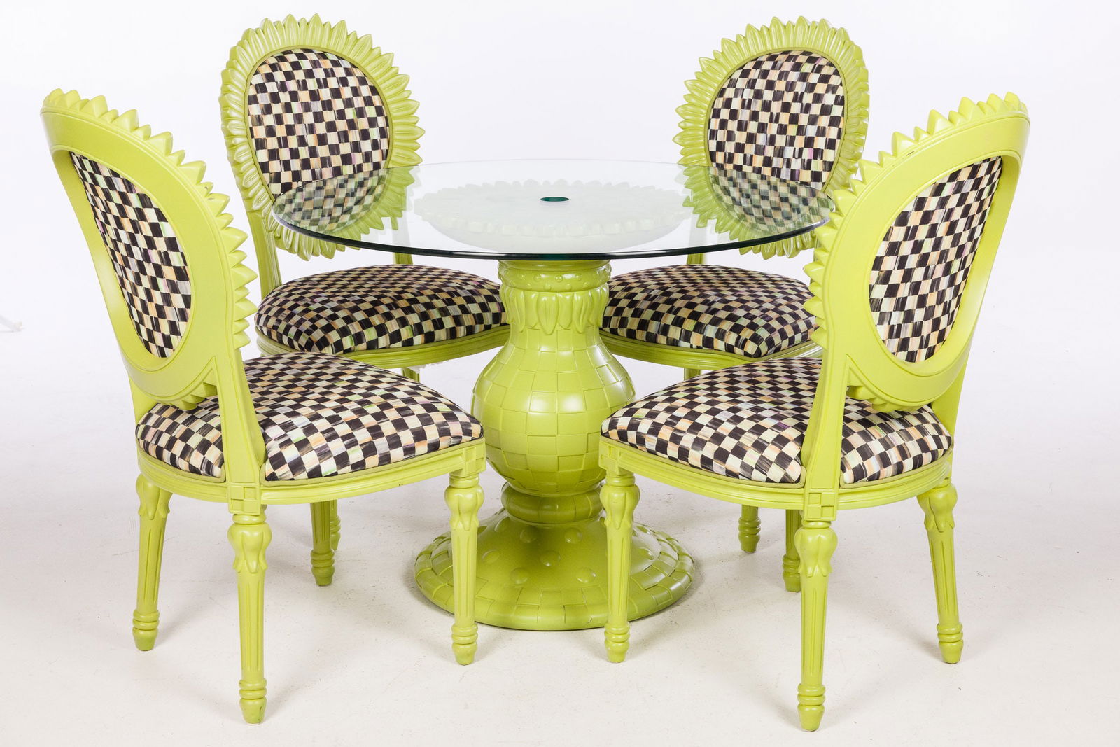 4 Mackenzie-Childs Outdoor Dining Chairs & Table (1 of 10)