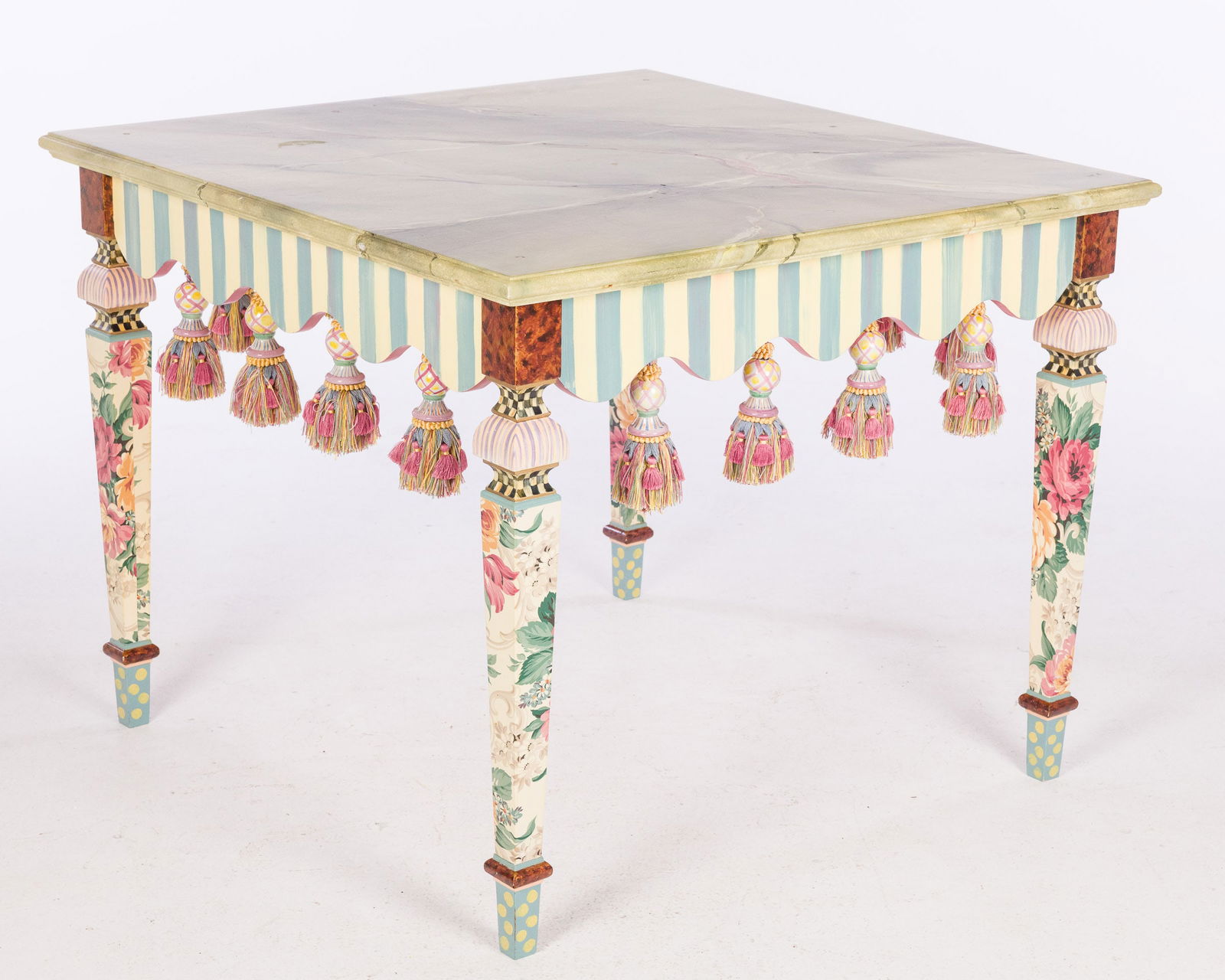 Mackenzie-Childs Marble Series Dining Tble w Tassels (1 of 9)