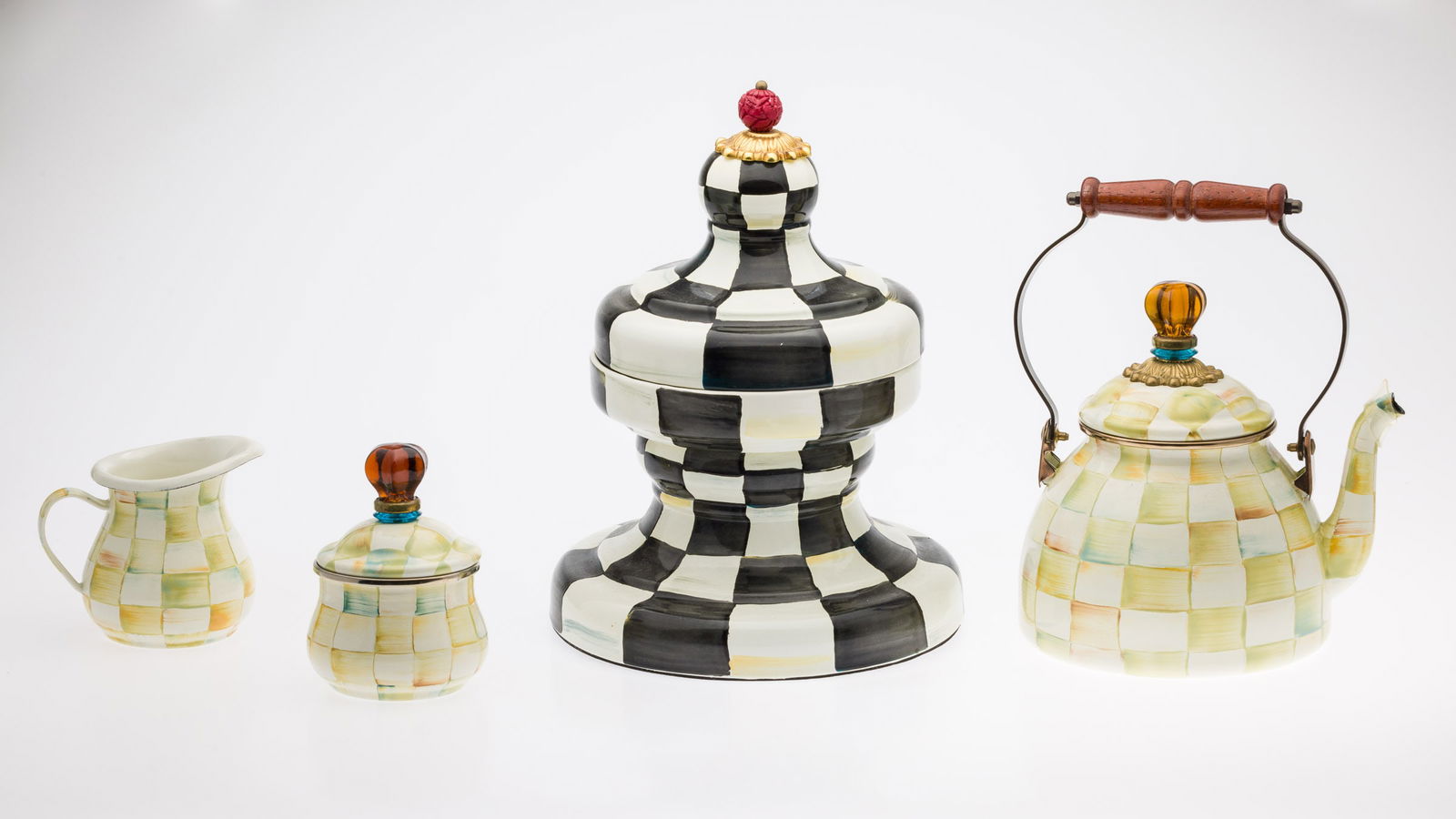 Mackenzie-Childs, Teapot, Cream, Sugar, and Urn (1 of 11)