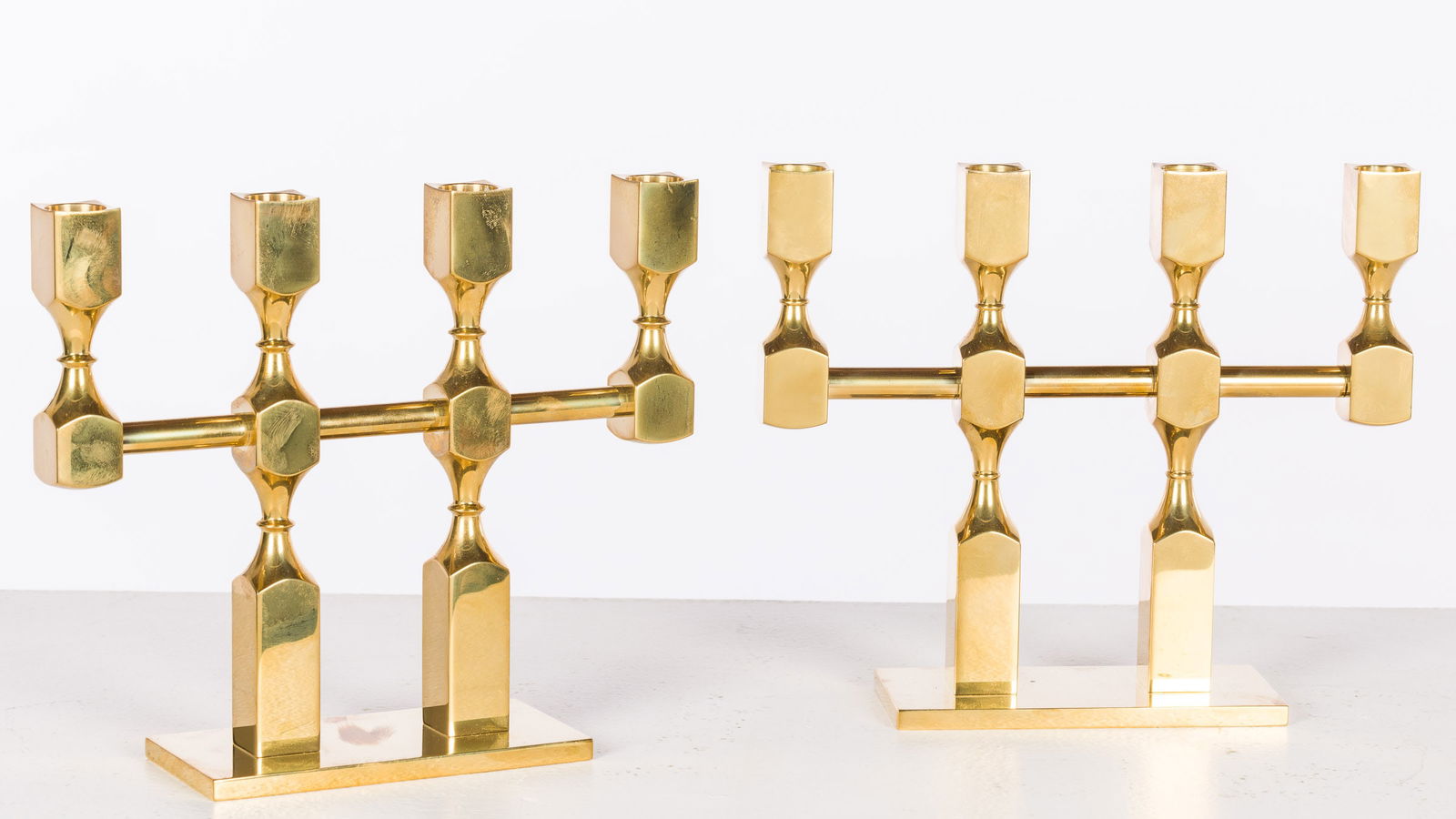 Pair Gusum Swedish 4 Arm Brass Candelabra (1 of 11)