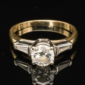 Diamond and 14K Gold Engagement Ring