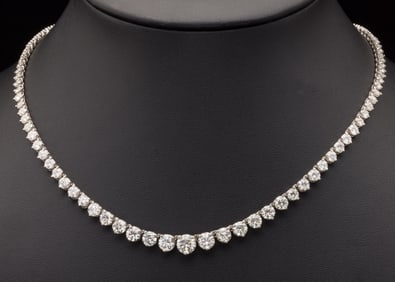 18K Gold Diamond Riviera Necklace