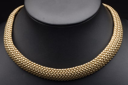 14K Woven Gold Necklace