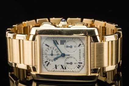 Cartier 18K Tank Francaise Men's Chronograph Watch