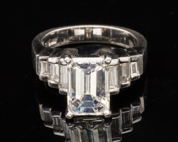 3 Carat Diamond and Platinum Engagement Ring