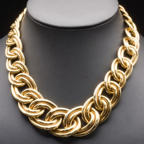 14K Gold Large Link Necklace