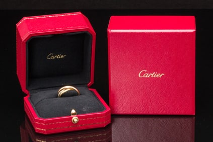 Cartier 18K Gold Trinity Ring, Size 8.75