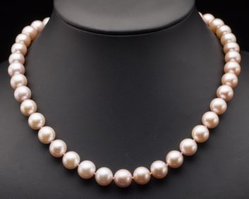 14K Gold South Sea Pearl Necklace, Pink