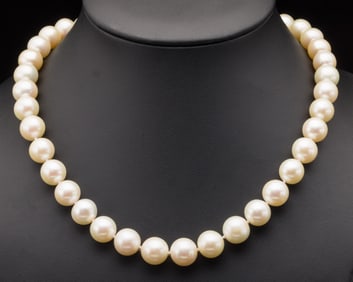18K Gold South Sea Pearl Necklace, Cream