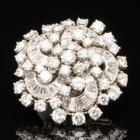 Platinum and Diamond Pinwheel Pin