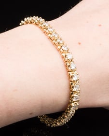 14K Gold and Diamond Tennis Bracelet