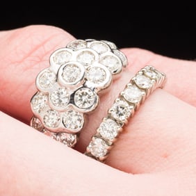 Two 14K Gold and Diamond Rings