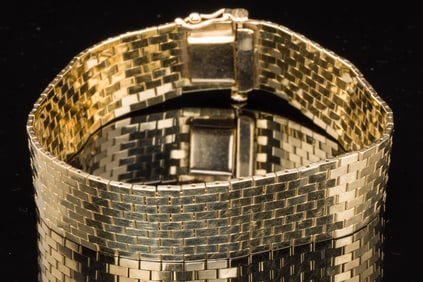 14K Wide Gold Bracelet