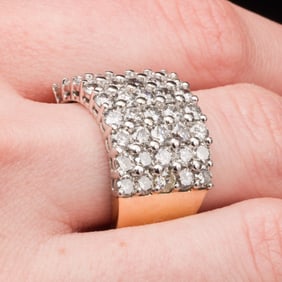 14K Gold and Pave Diamond Ring