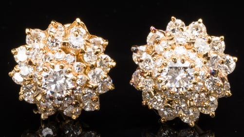 18K Stacked Diamond Earrings
