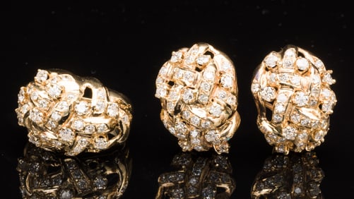 14K Gold & Diamond Ring and Earrings