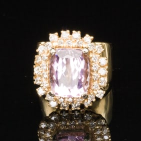 Amethyst, Diamond & 14K Gold Ring