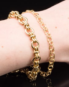 Two 14K Yellow Gold Bracelets