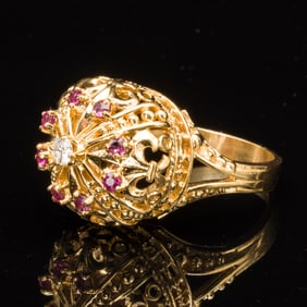 18K Ruby and Diamond Ring