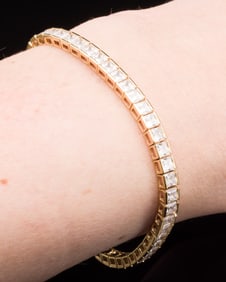 14K Gold Tennis Bracelet with Faux Diamonds