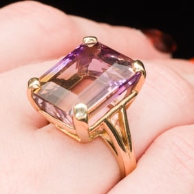 14K Gold and Ametrine Ring