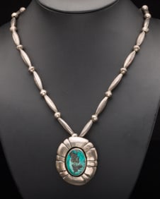 Vintage Silver and Turquoise Necklace