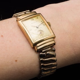 Benrus 14K Gold Tank-Style Watch