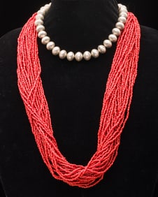 2 Native American Beaded Necklaces