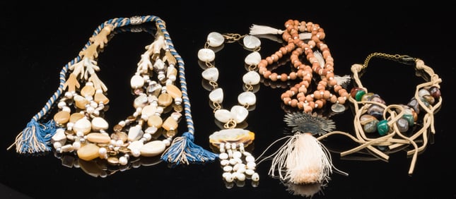 4 Beaded and Pearl Necklaces