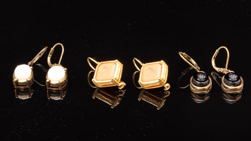 3 Pairs of Extasia Intaglio Drop Earrings