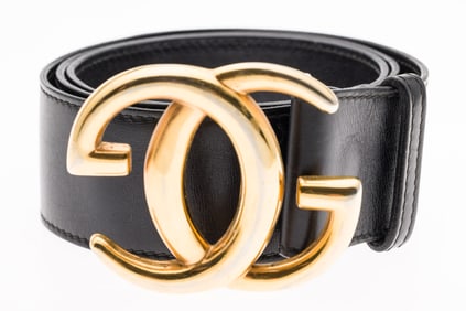 Gucci Men's Belt with Gold Buckle