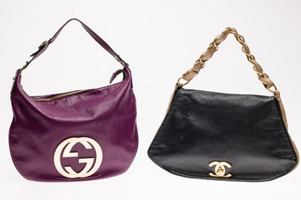Chanel Olsen Flap Bag & Gucci Prple Leather Hobo Bag