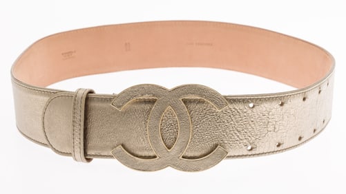Chanel 2008 Metallic Gold Leather Belt
