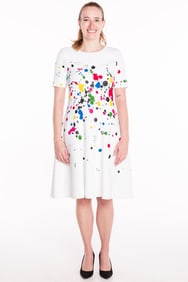 Oscar de la Renta Paint Splatter Knit Dress