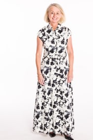 James Hogan Black and White Floral Dress