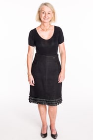 Chanel Black Denim and Cashmere Skirt