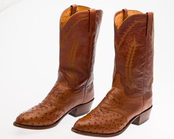 Lucchese Ostrich Skin Men's Boots