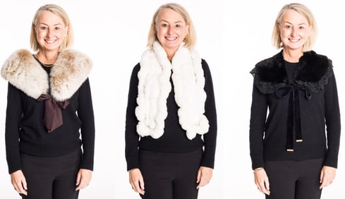 Two Fur Shrugs and a Scarf