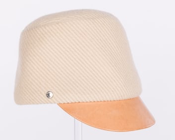 Hermes Wool and Leather Brimmed Hat