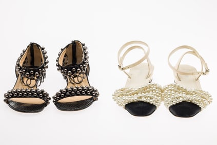 Chanel Pearl Flats & Loubitons Sandals, size 37 1/2