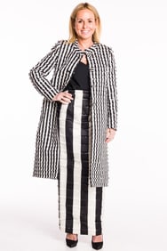 James Hogan Black & White Long Jacket & Pencil Skirt