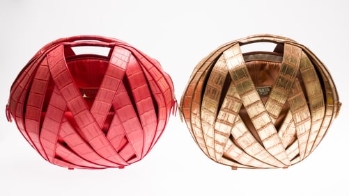 2 Perrin Leather Large La Panier Ball Bags