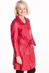 Atelier Italy Red Leather Coat