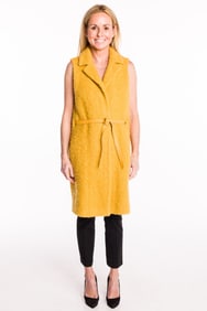 Loro Piana Alpaca & Lamb Yellow Wool Long Vest, M