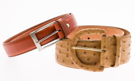 W. Kleinberg Ostrich Belt and Italian Leather Belt