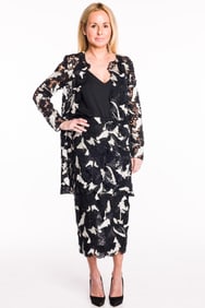 James Hogan Black and White Pencil Skirt and Jacket