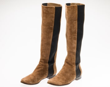 Jimmy Choo Brown Suede Tall Boots, Size 38