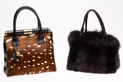 2 Fur Handbags, Bella Furs and Charlie Leather Italy