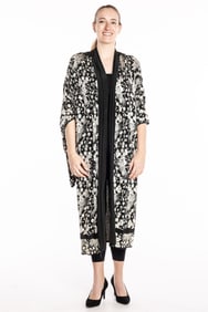 Black and Silver Silk Robe